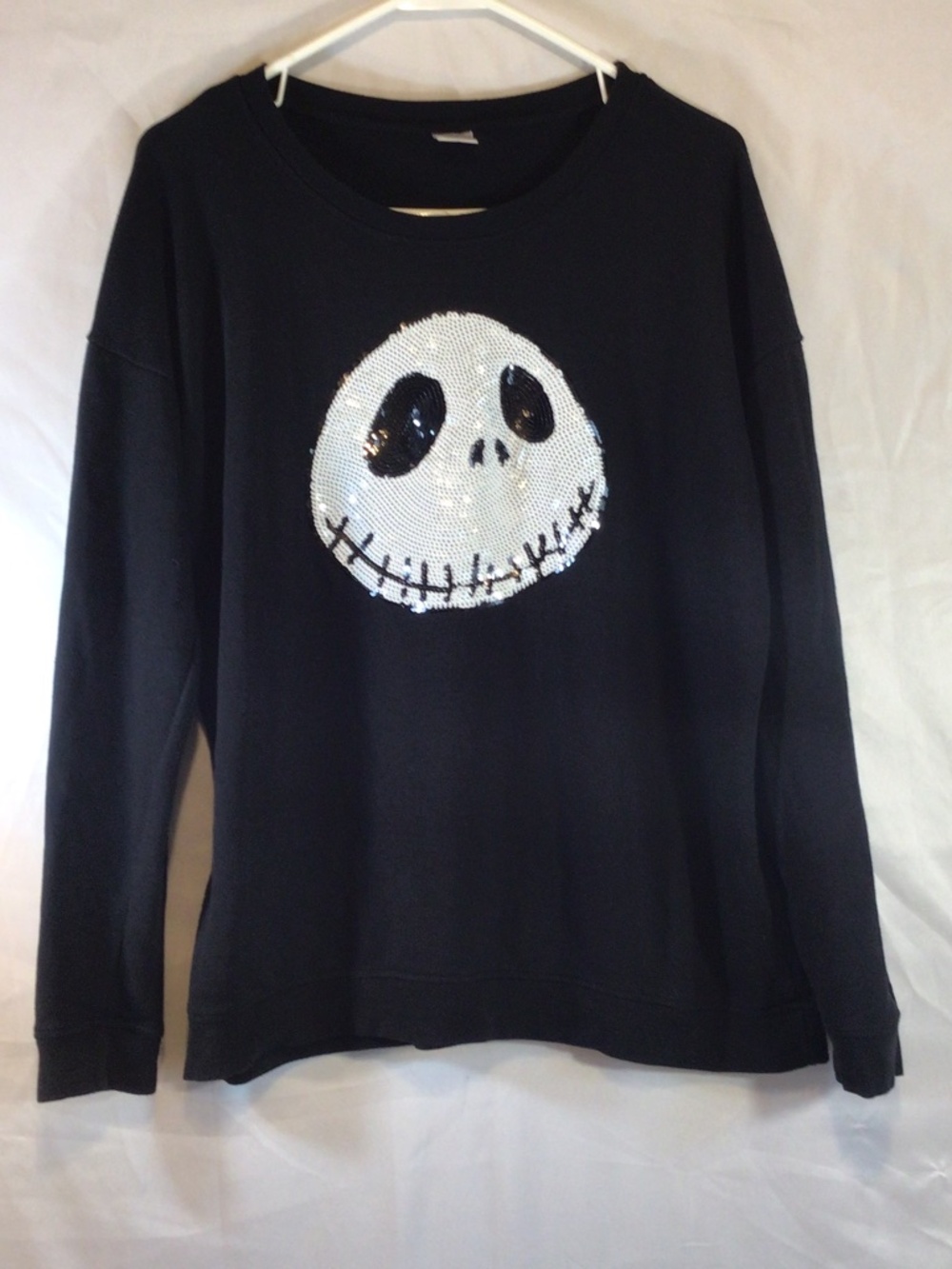 Nightmare Before Christmas XL  Jack Skellington Halloween sequin sweatshirt